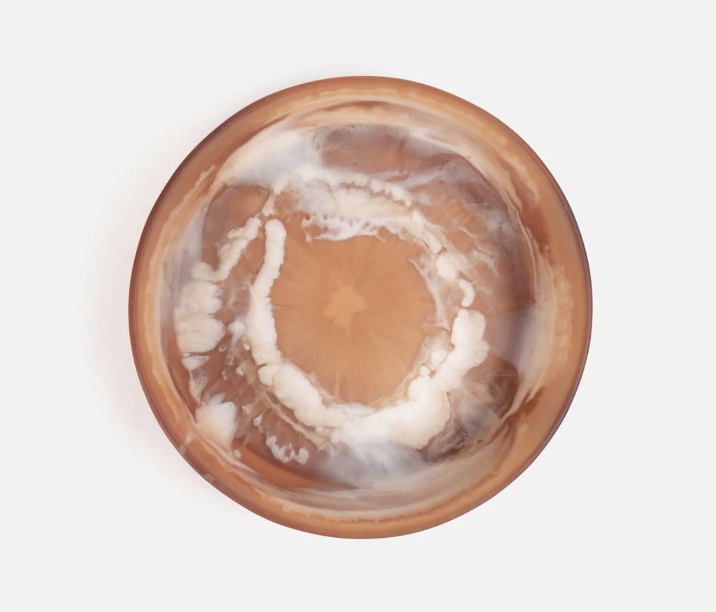 Blue Pheasant Hugo Swirled Serving Bowl - Amber