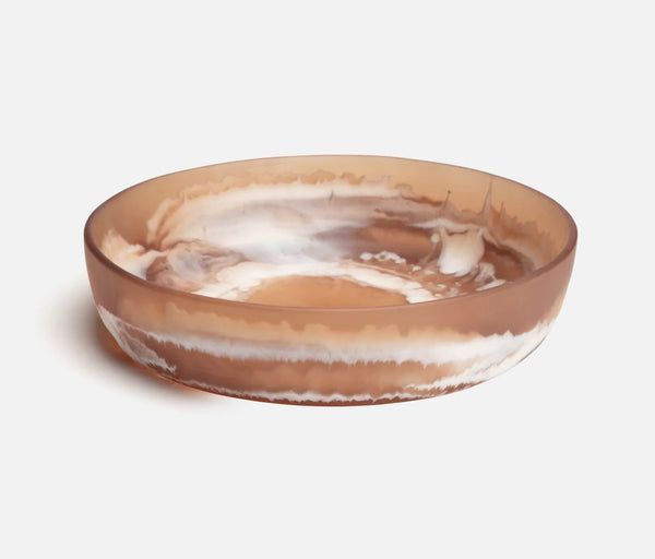 Blue Pheasant Hugo Swirled Serving Bowl - Amber