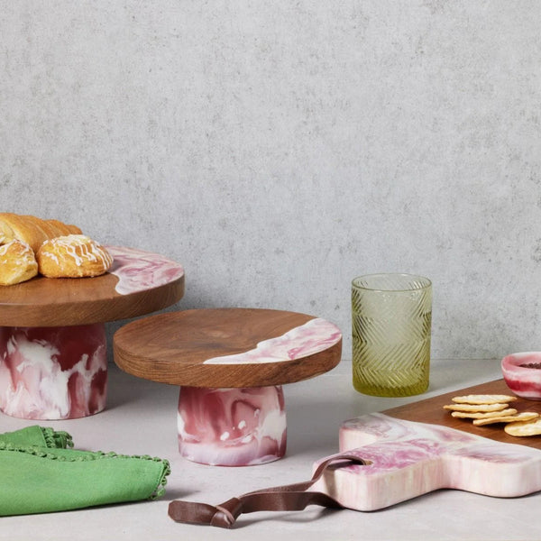 Blue Pheasant Austin Swirled Cake Stand - Pink
