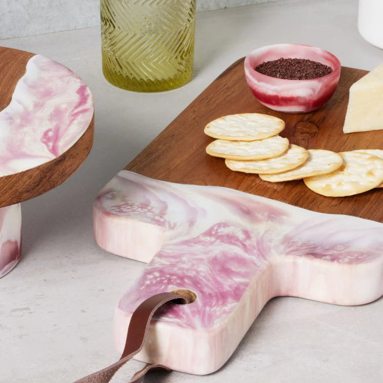 Blue Pheasant Austin Swirl Serving Board - Pink