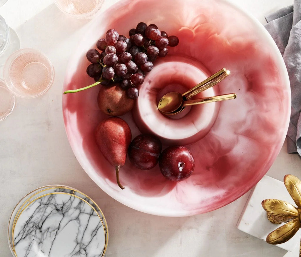 Blue Pheasant Hugo Swirled Resin Chip And Dip Bowl - Pink