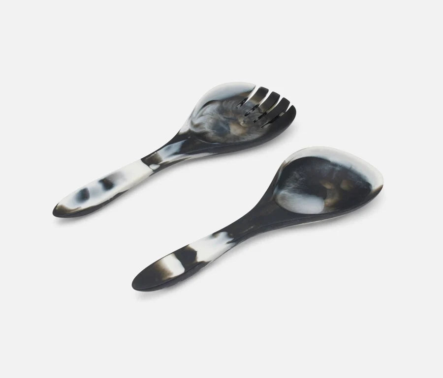 Blue Pheasant Laney Swirled 2-piece Serving Set - Black