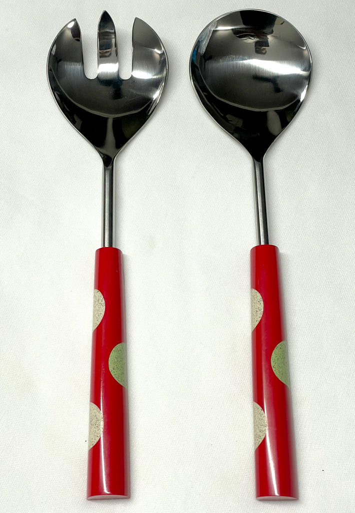 Private Label Set of 2 Serving Set Red Handle