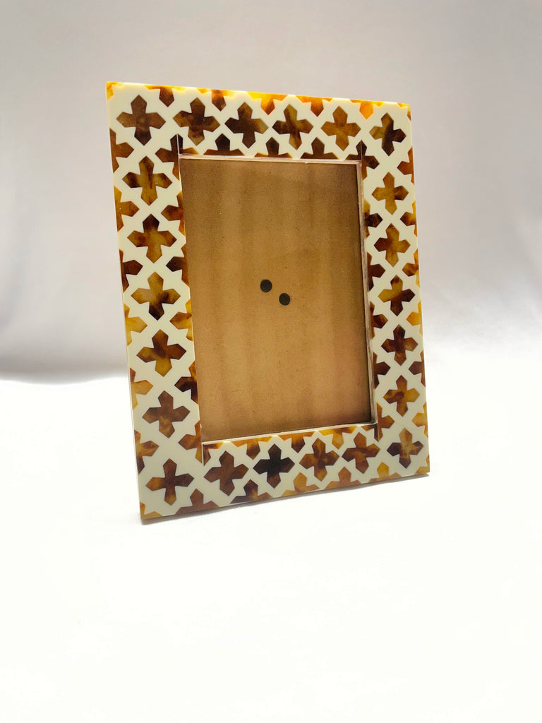 Private Label Amber Lattice Acrylic Resin Photo Frame
