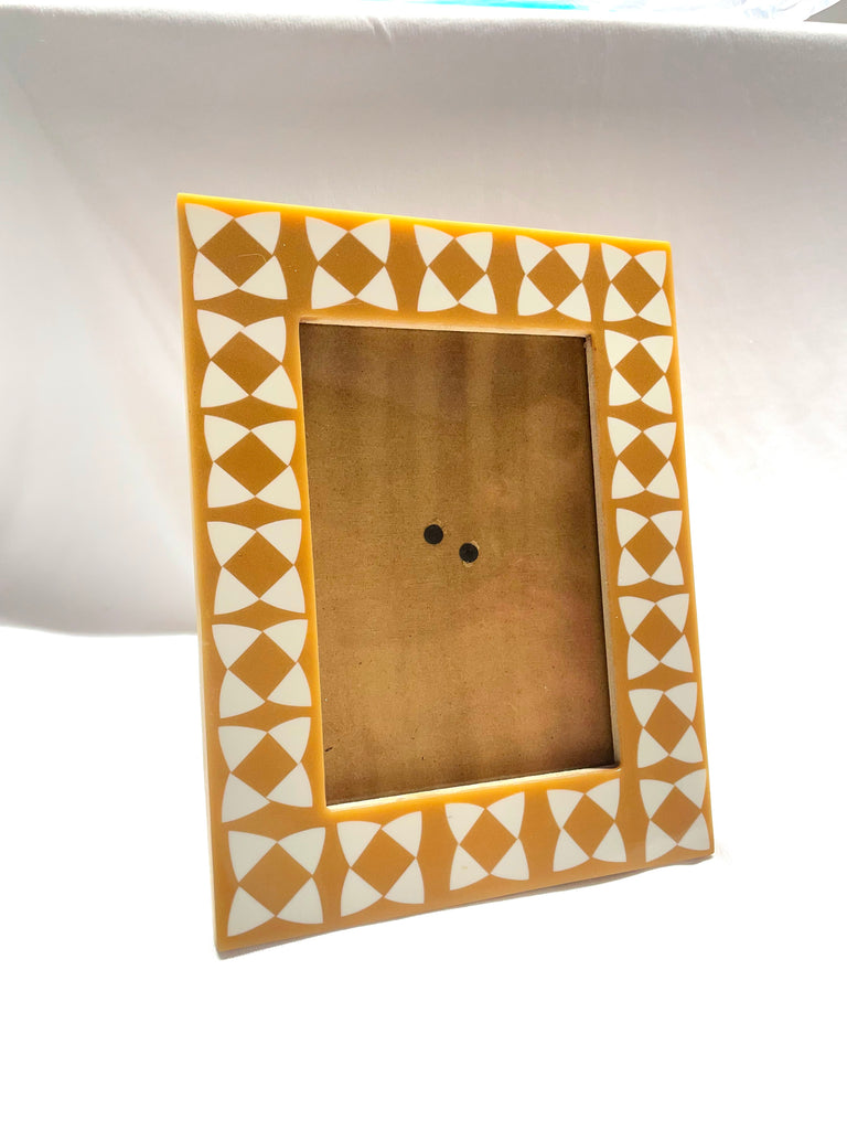 Private Label Geometric Ochre Acrylic Resin Photo Frame