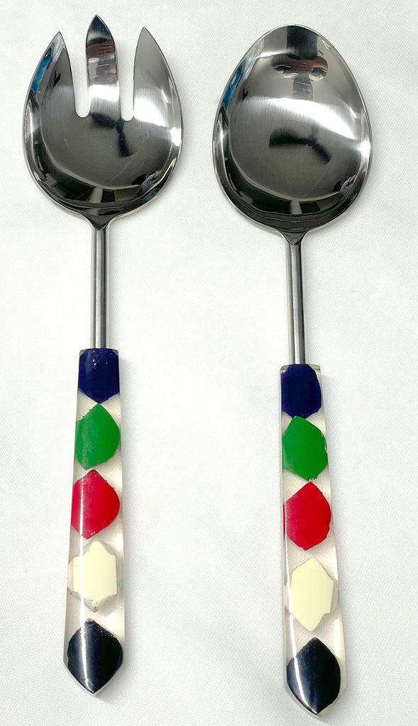 Private Label Set of 2 Serving Set Multicolor Beads Handle