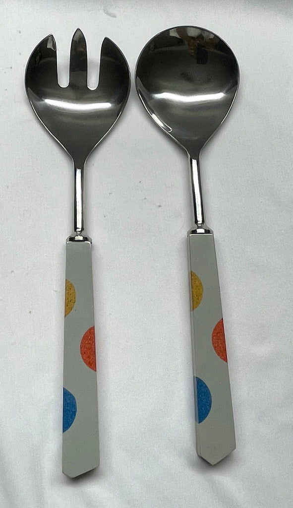Private Label Set of 2 Serving Set Grey Handle