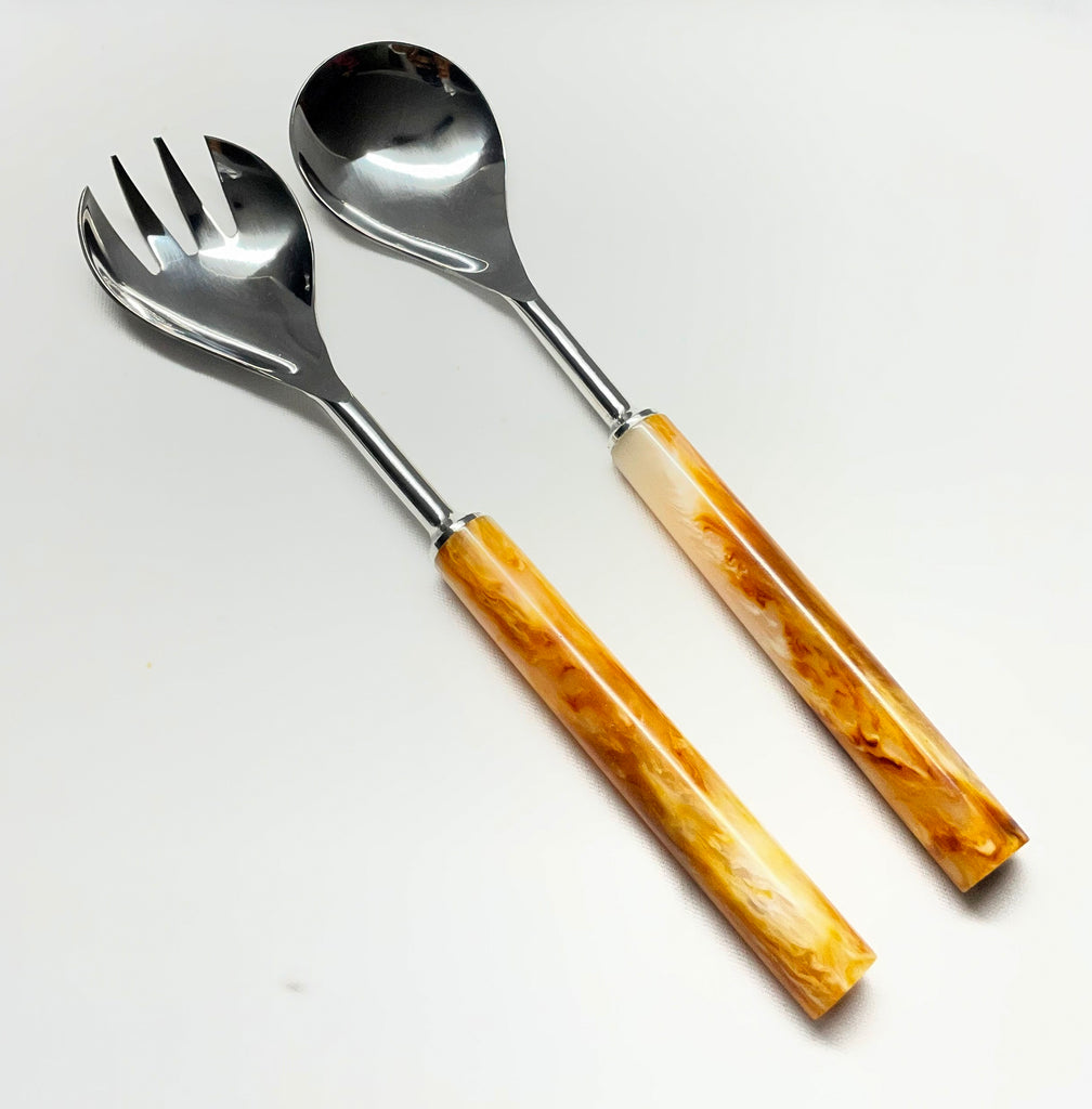 Private Label Set of 2 Serving Set Tiger Color Handle