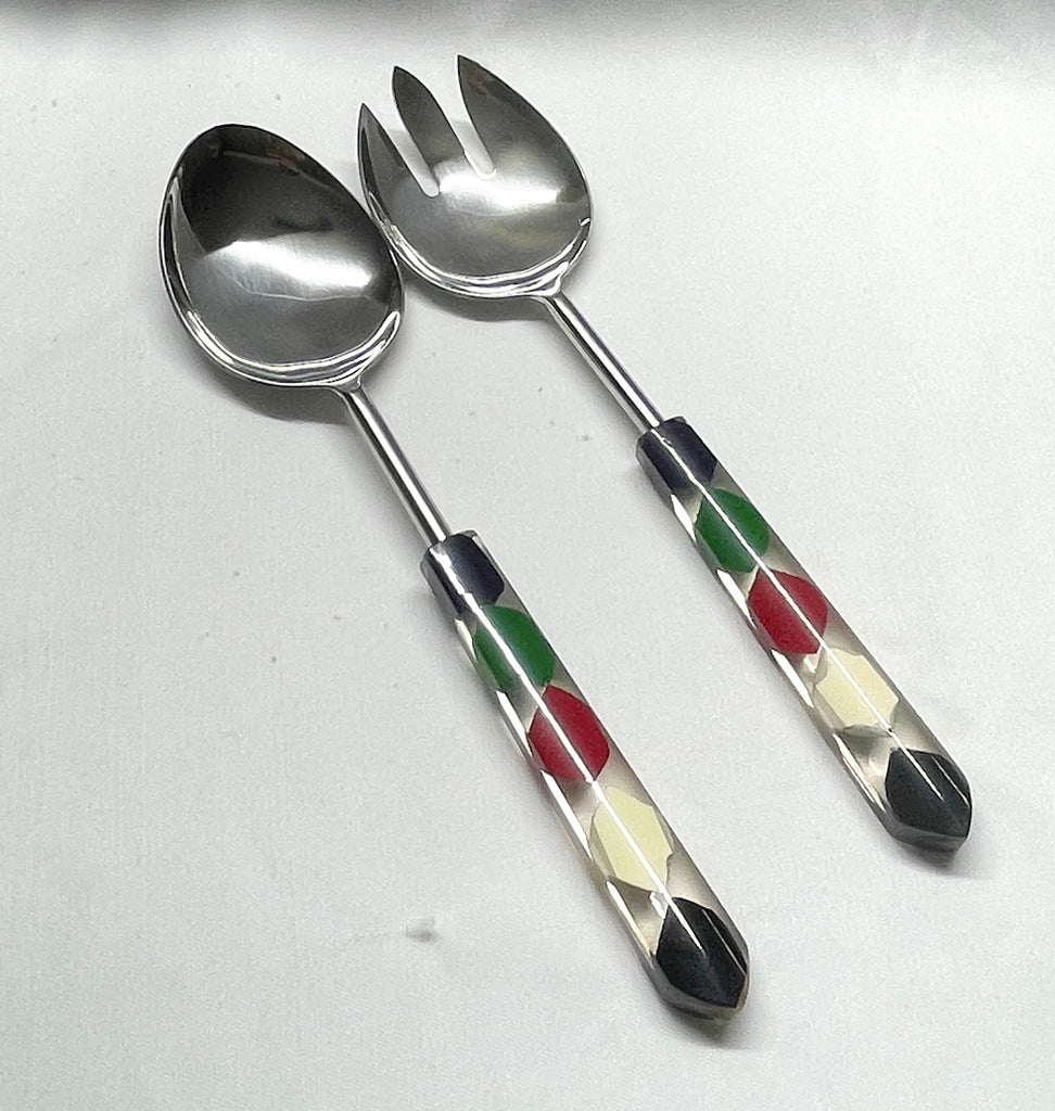 Private Label Set of 2 Serving Set Multicolor Beads Handle