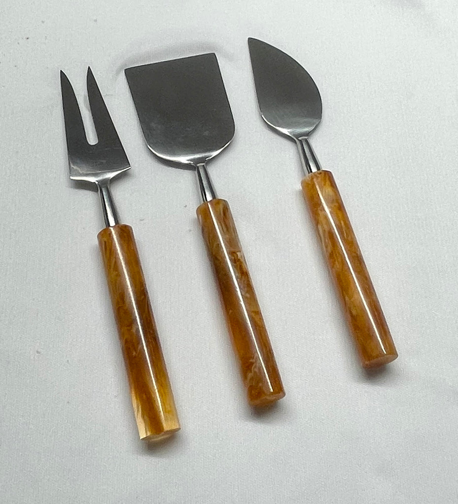 Private Label Set of 3 Cheese Set Tiger Color Handle