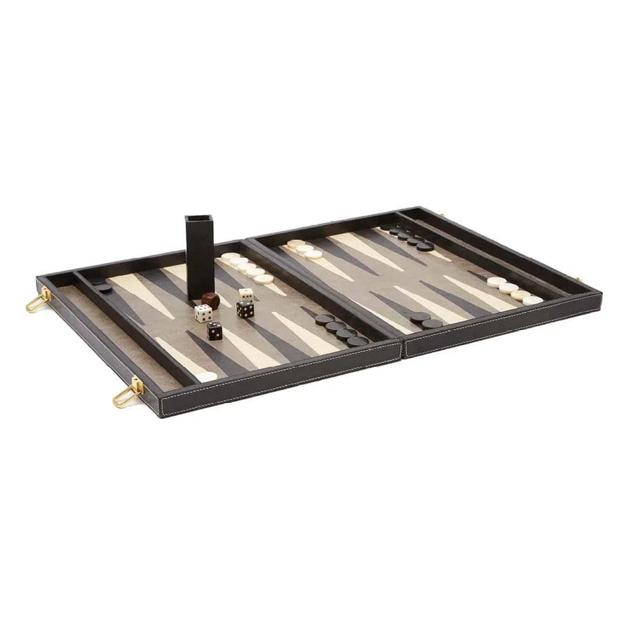 Pigeon and Poodle Grantham Backgammon Game Set - Gray/Charcoal