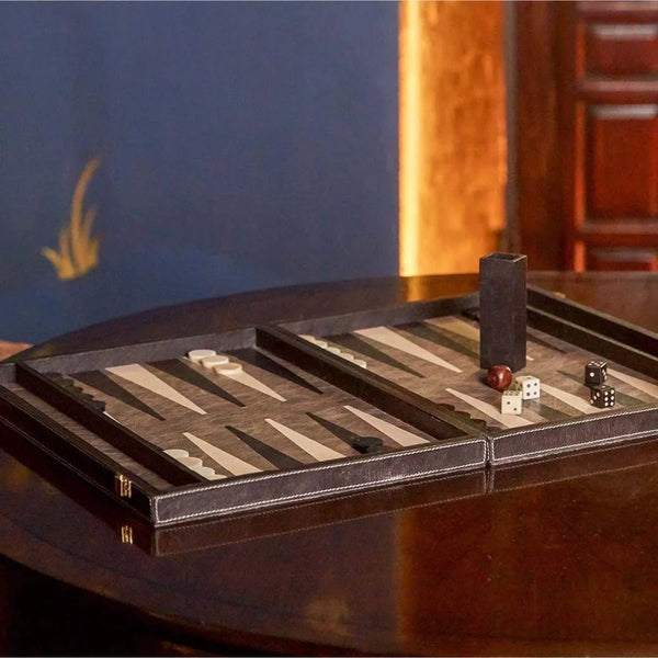 Pigeon and Poodle Grantham Backgammon Game Set - Gray/Charcoal