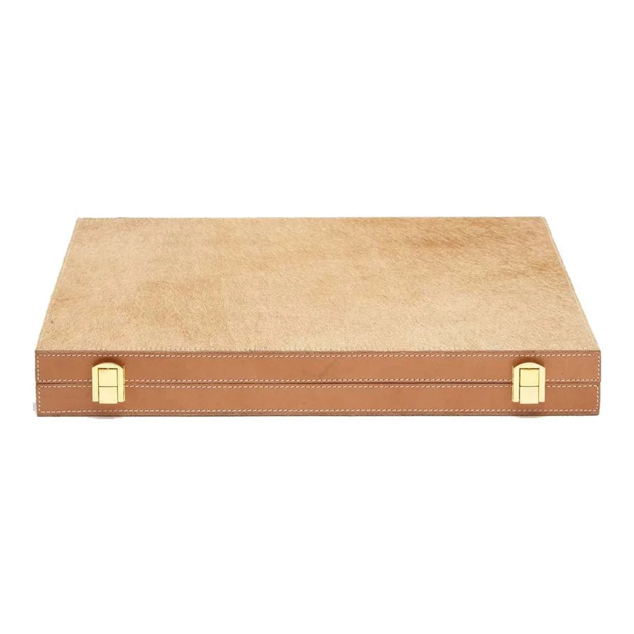 Pigeon and Poodle Grantham Backgammon Game Set - Beige/Aged Camel