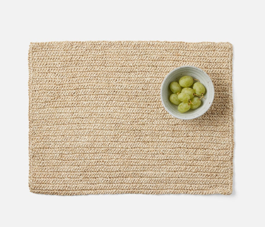 Blue Pheasant EMMY, Natural, Rectangular Placemat, Crochet, Pack/4.