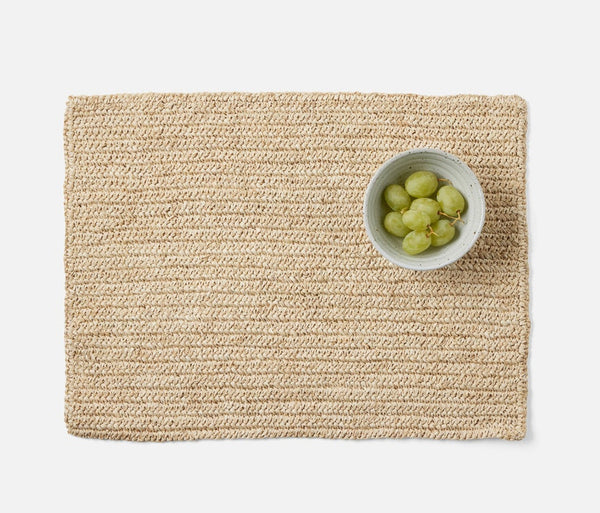 Blue Pheasant EMMY, Natural, Rectangular Placemat, Crochet, Pack/4.