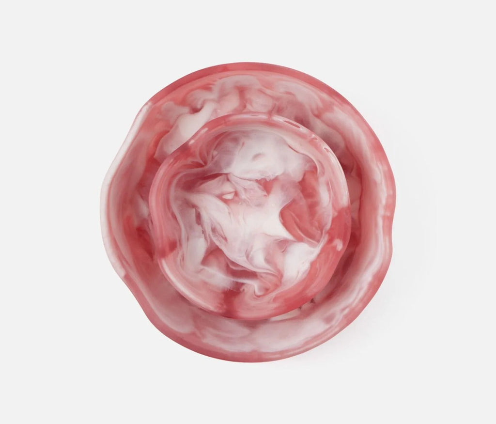 Blue Pheasant Beatrix Pink Swirled Serving Bowls - Pink