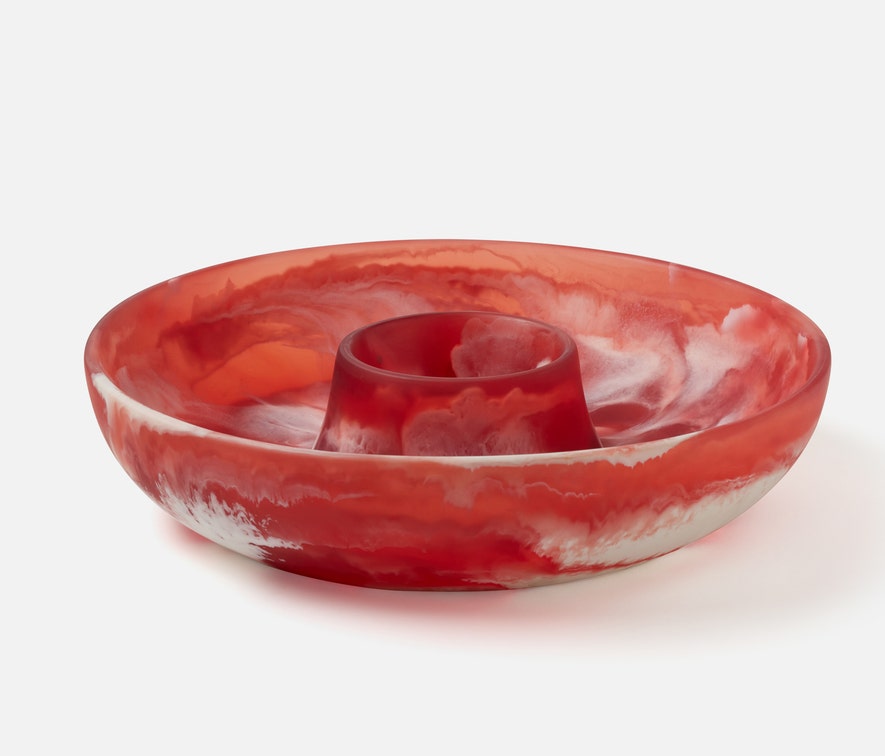 Blue Pheasant Hugo Swirled Resin Chip And Dip Bowl - Berry