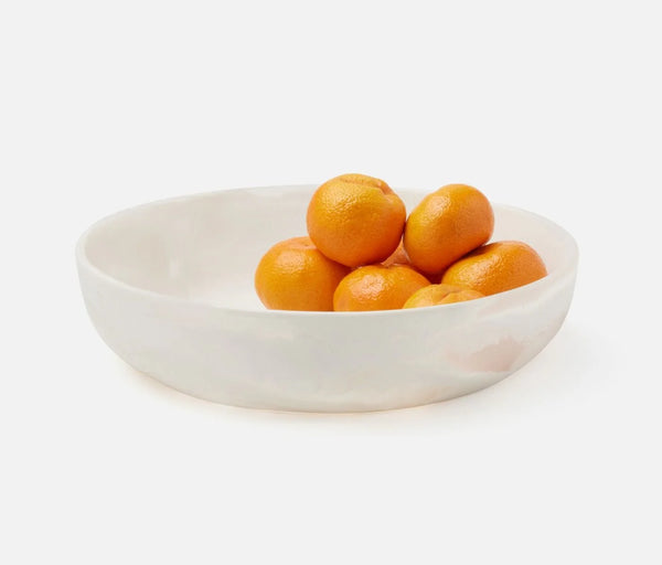 Blue Pheasant Hugo Swirled Serving Bowl - White