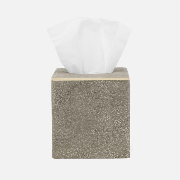 Pigeon and Poodle Bradford Sand/Gold Square Straight Tissue Box