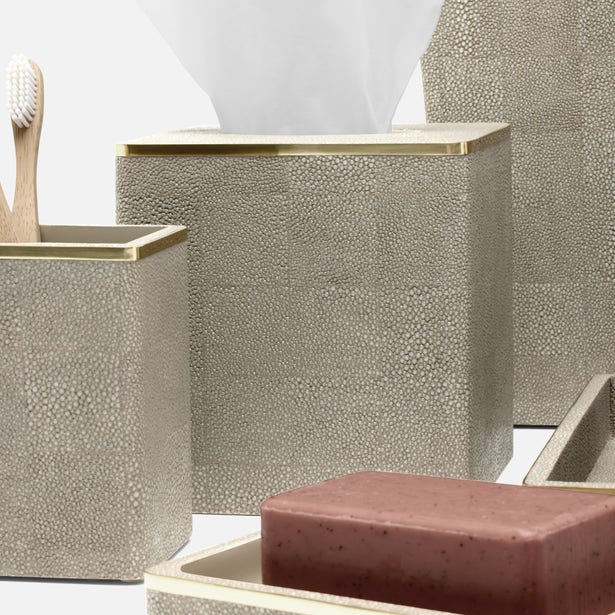 Pigeon and Poodle Bradford Sand/Gold Square Straight Tissue Box