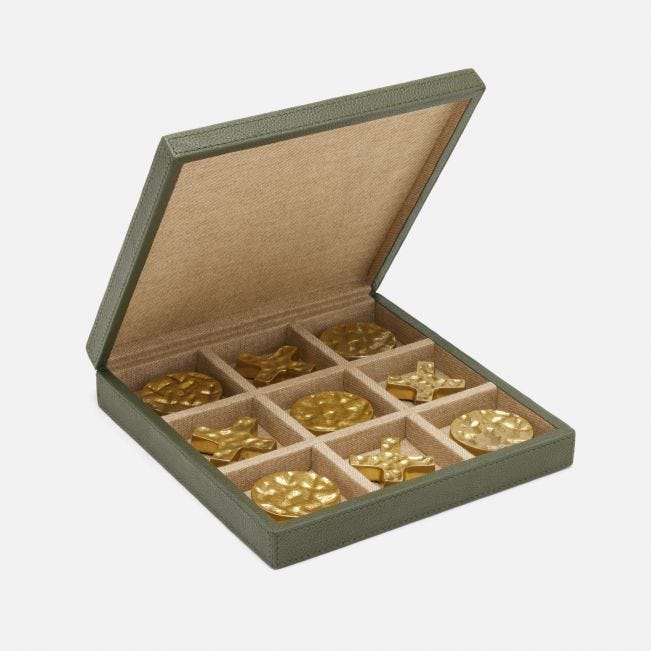 Pigeon and Poodle Lecco Tic Tac Toe Set, Forest Green