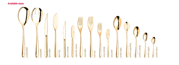 Inoxriv Novecento Gold 5-Piece Table Setting