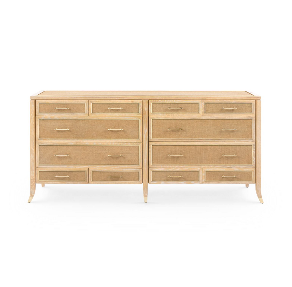 Villa & House Natural and Camel Paulina 12-Drawer