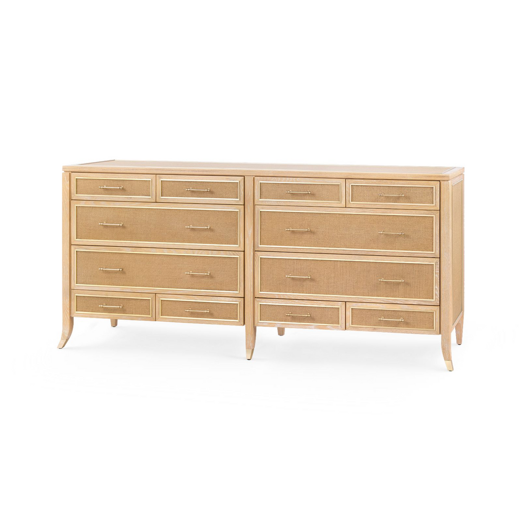 Villa & House Natural and Camel Paulina 12-Drawer