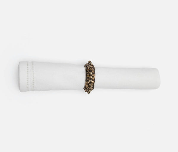 Blue Pheasant Betty Napkin Ring Ivory With Double Eyelet - Pack of 4