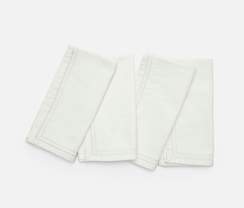 Blue Pheasant Betty Napkin Ring Ivory With Double Eyelet - Pack of 4