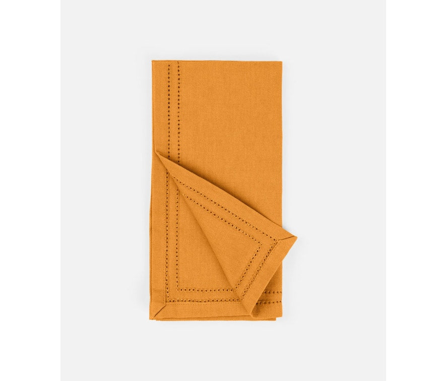 Blue Pheasant Betty Cocktail Napkin, Marigold, w/ Double Eyelet - Pack of 4