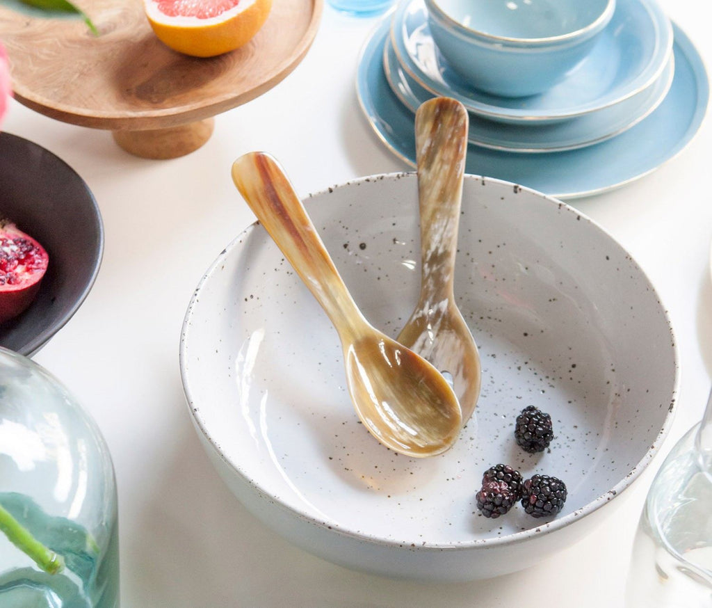 Blue Pheasant Gala Natural 2-Piece Serving Spoon Set