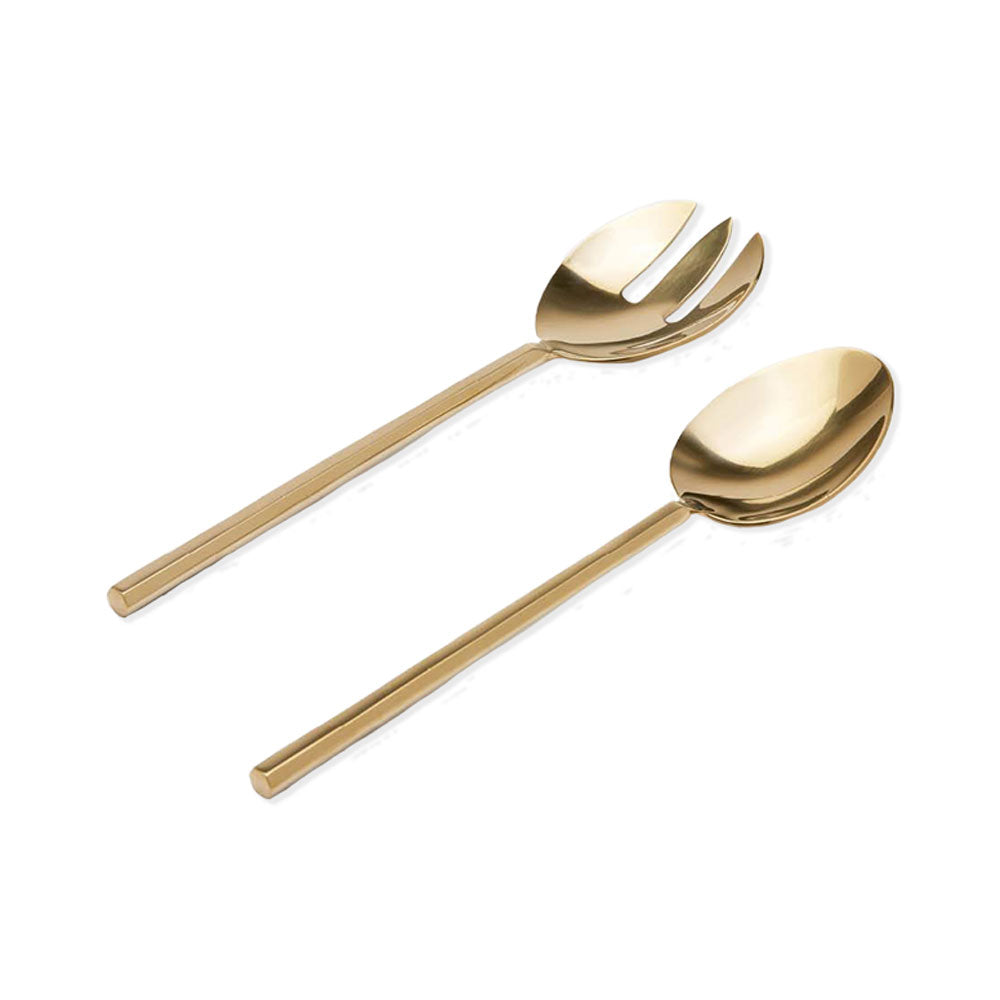 Blue Pheasant Gwen Polished Gold 2-Piece Serving Set
