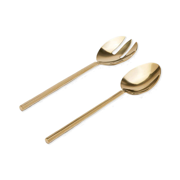 Blue Pheasant Gwen Polished Gold 2-Piece Serving Set