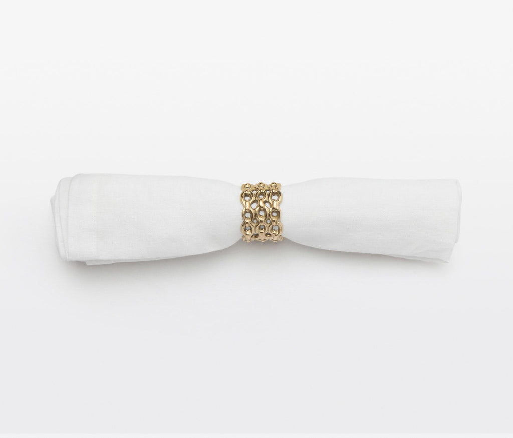 Blue Pheasant Keon Chain Napkin Ring, Set of 4 - Gold Brass