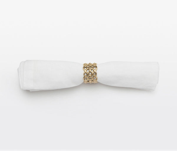 Blue Pheasant Keon Chain Napkin Ring, Set of 4 - Gold Brass
