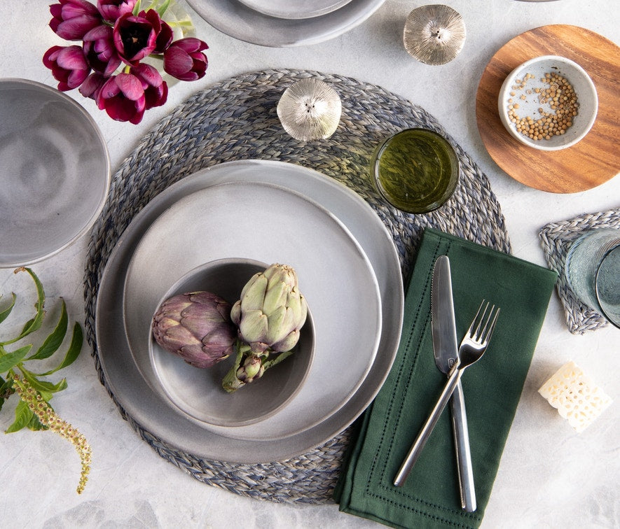 Blue Pheasant Betty Forest Cocktail Napkin w/ Double Eyelet - Pack of 4