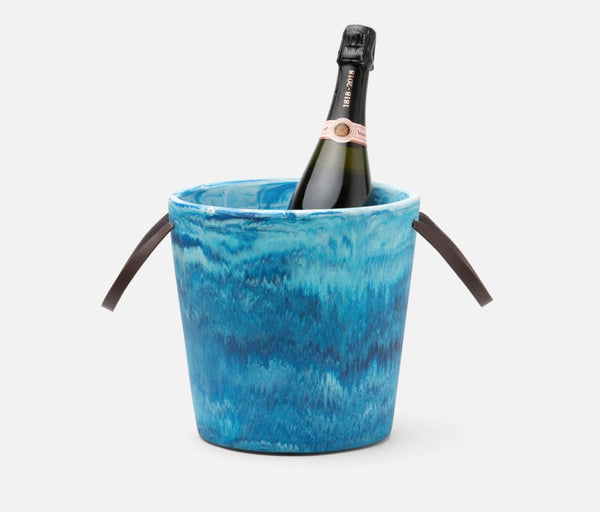 Blue Pheasant Wesley Blue Swirled Ice Bucket