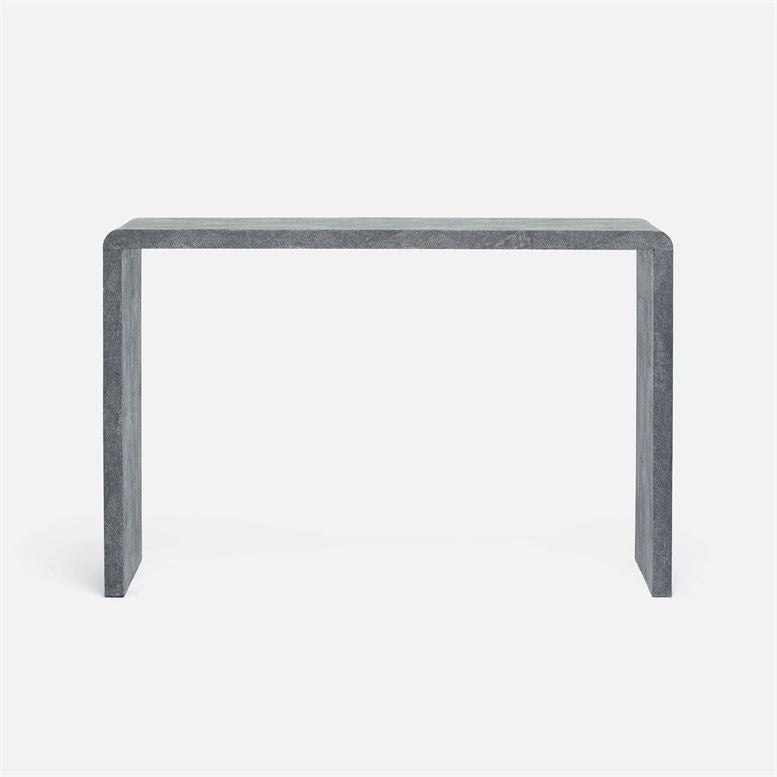 Made Goods Harlow Narrow Console - Cool Gray Realistic Faux Shagreen