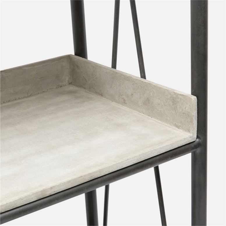 Made Goods Wesley Metal Bookshelf With Concrete Shelving