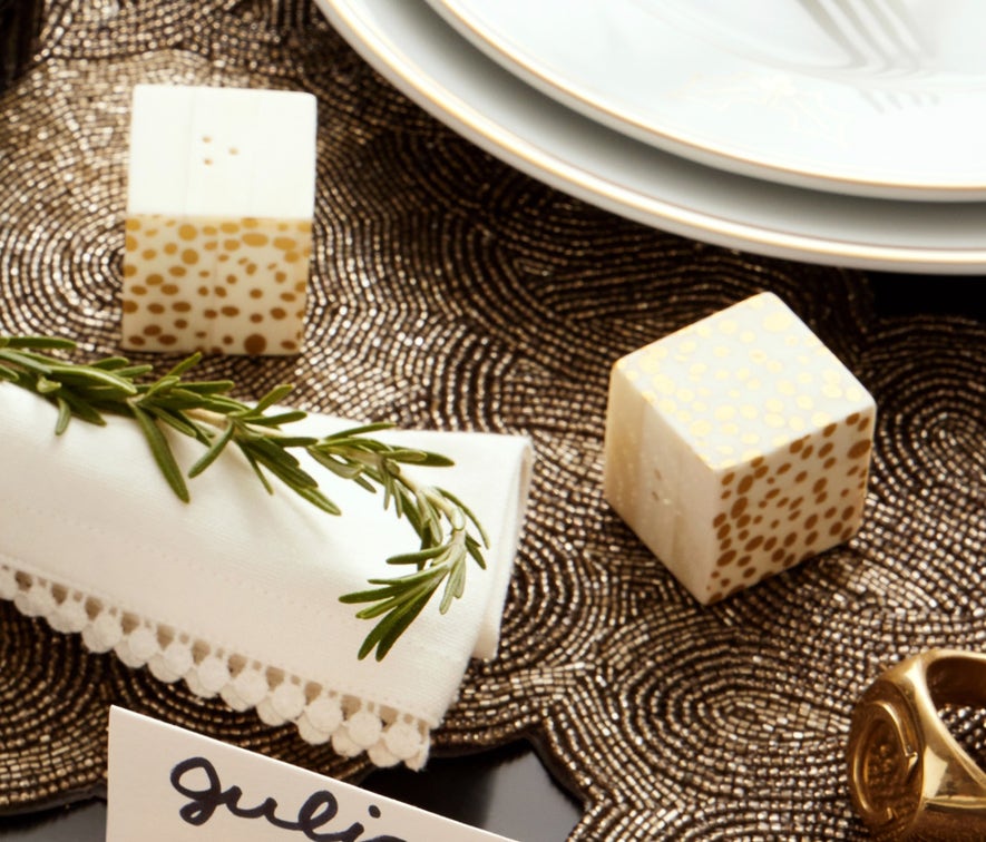 Blue Pheasant Dermott Salt and Pepper Shakers - Spotted Gold