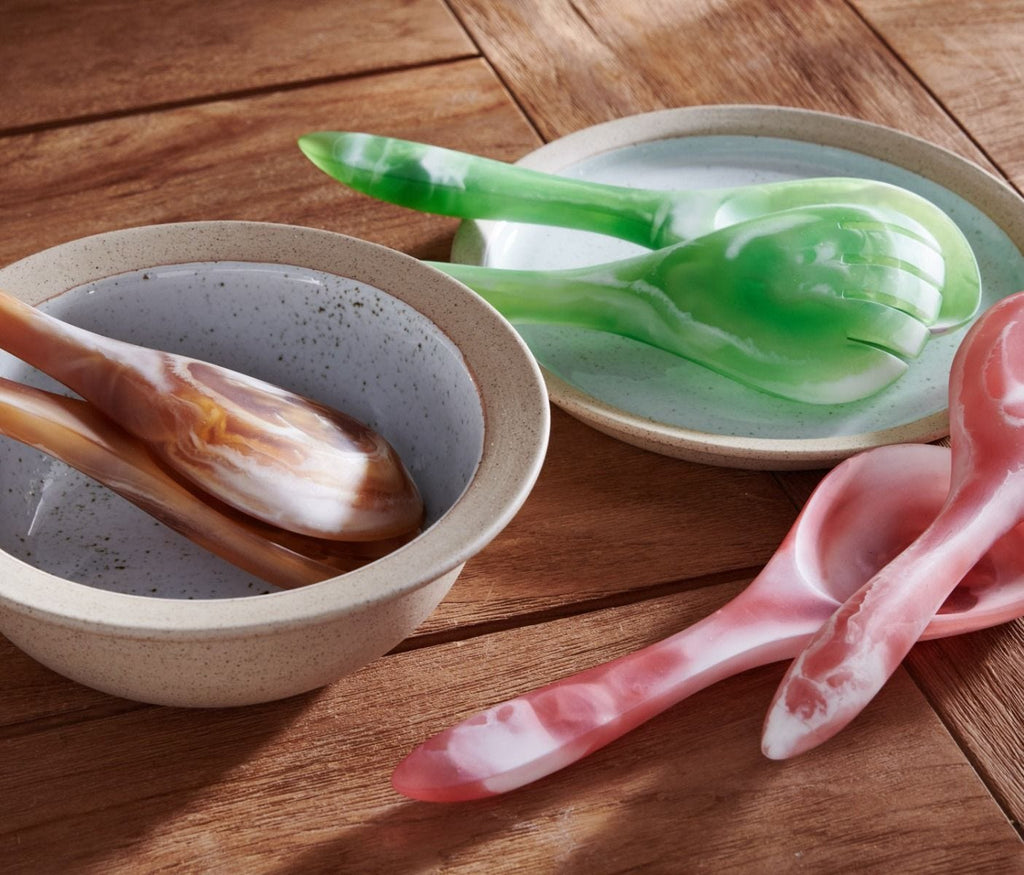 Blue Pheasant Laney Swirled 2-Piece Serving Set - Green