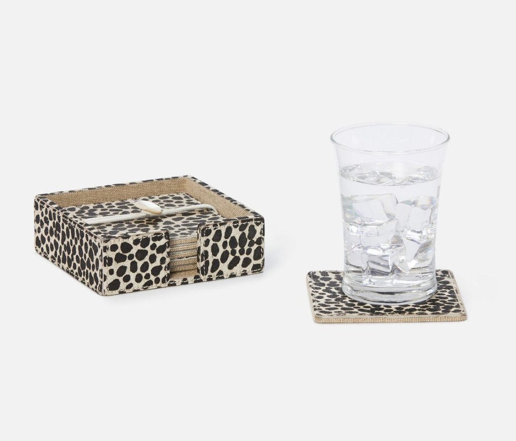 Blue Pheasant Bandar Cheetah Print Coasters (Set of 6)