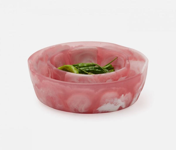 Blue Pheasant Beatrix Pink Swirled Serving Bowls - Pink