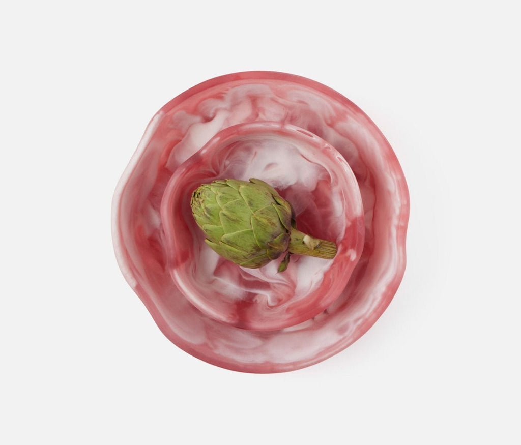 Blue Pheasant Beatrix Pink Swirled Serving Bowls - Pink